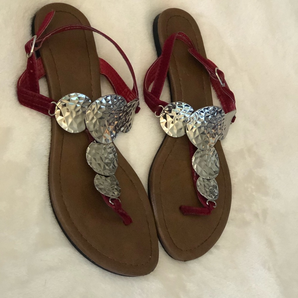 Red/Silver sandals